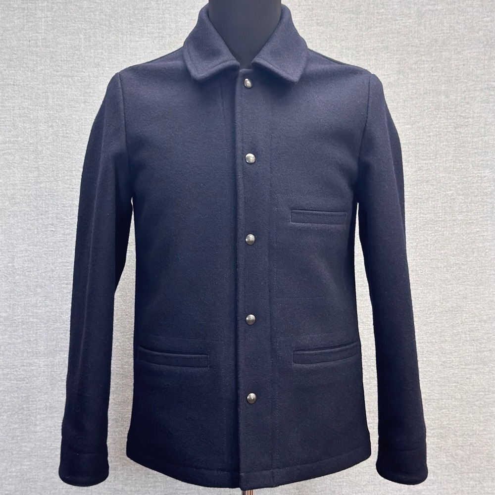 Wallace & Barnes J. Crew Navy 100% Wool‎ Thinsulate Skiff Jacket Coat Size S